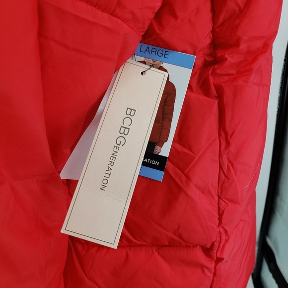 BCBGeneration Womens Size Large Red Puffer Coat NWT - Picture 8 of 15